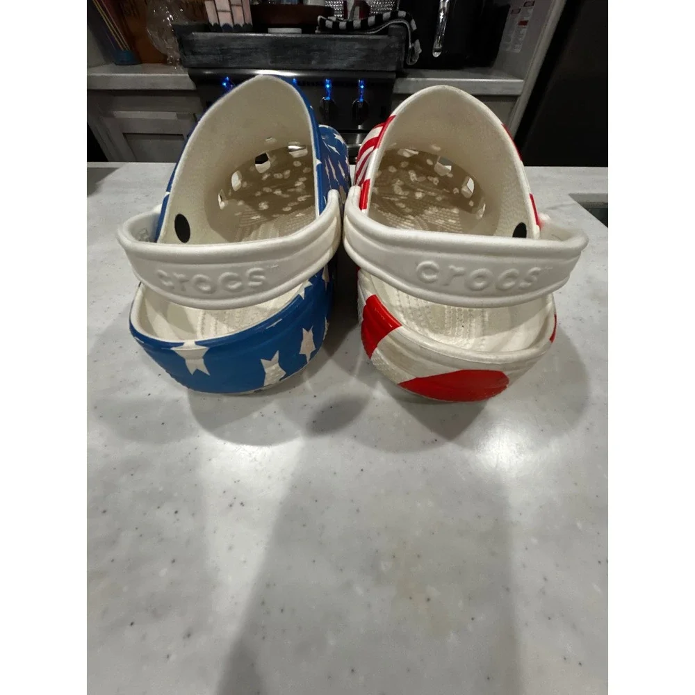 Crocs Classic Clog American Flag Stars Stripes Red White Blue Men 9 Women 11